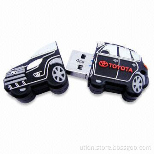 USB Flash Stick in Car Design, 1 to 64GB Memory Capacity, Supports USB1.1 and 2.0 Interfaces